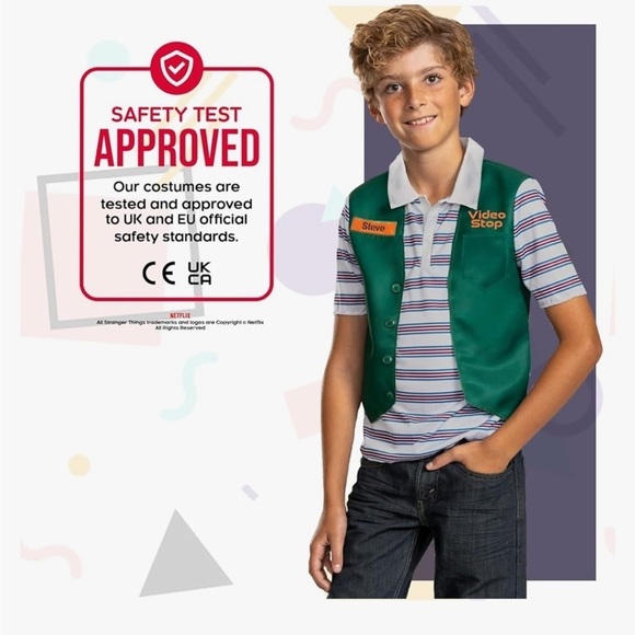 NWT Stranger Things Steve Video Stop Costume for Kids, large 10-12 - Picture 2 of 9